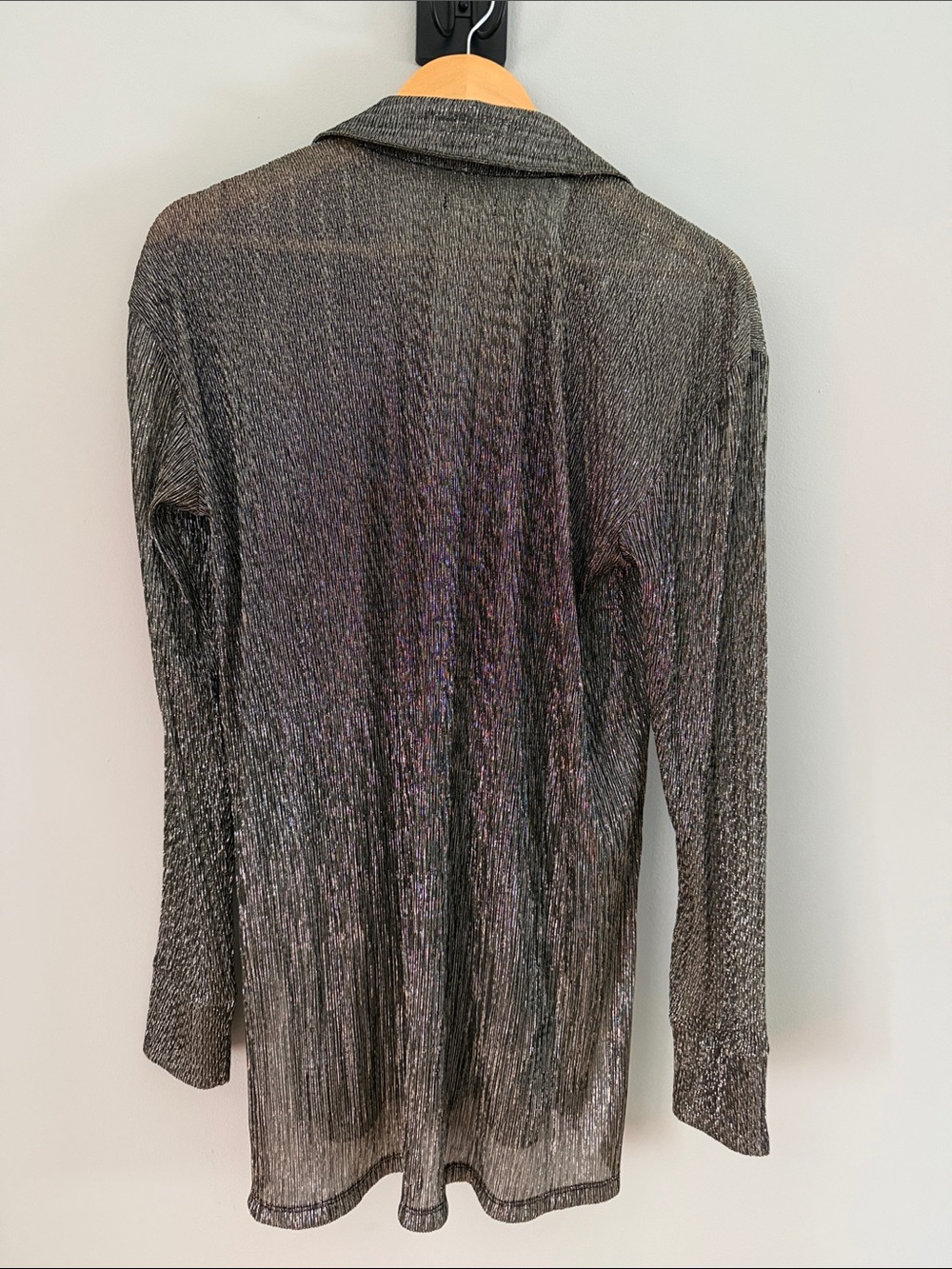 Anthropologie Pilcro Festival Glam Rock Metallic Button-Down Shirt - Picture 3 of 11
